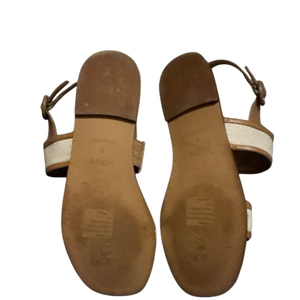 J.Crew Women’s Natural and White Low Heel Double Strap Sandals Sz 8 - Picture 8 of 8